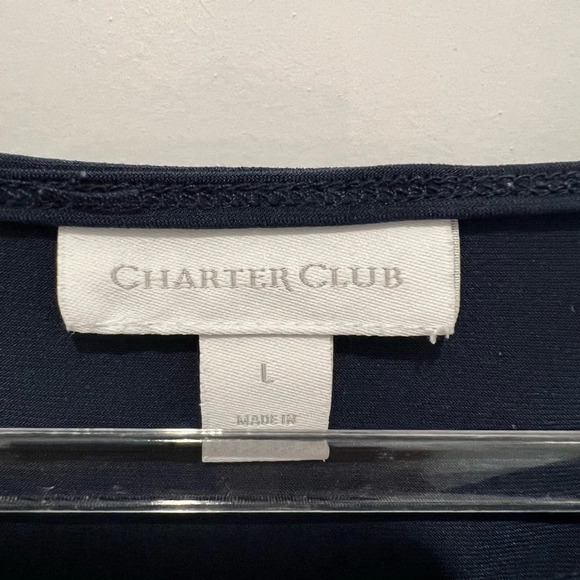 Charter Club Navy Sleeveless Top Like New - Picture 5 of 10